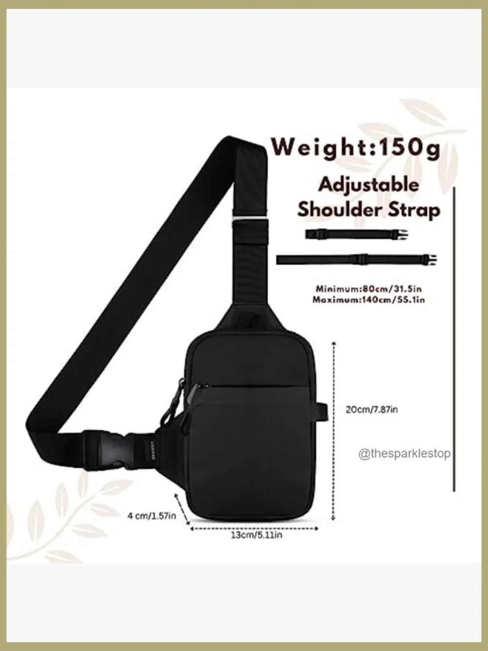 Mini Sling Bag - Adjustable Nylon Crossbody Phone Chest Bag for Travel Hiking